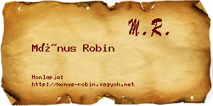 Mónus Robin névjegykártya